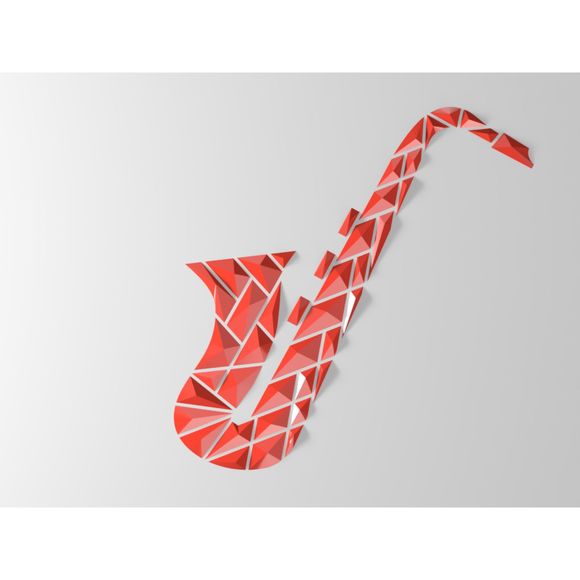 DGEmily Geometric Saxphone Wall Art | Large-Scale Wall Decor | Custom Sizes!! - Picture 5 of 9